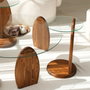 Hanah Home Mesa Auxiliar Castaño y Transparente de Cristal Templado y Madera Maciza 35x53x35 cm